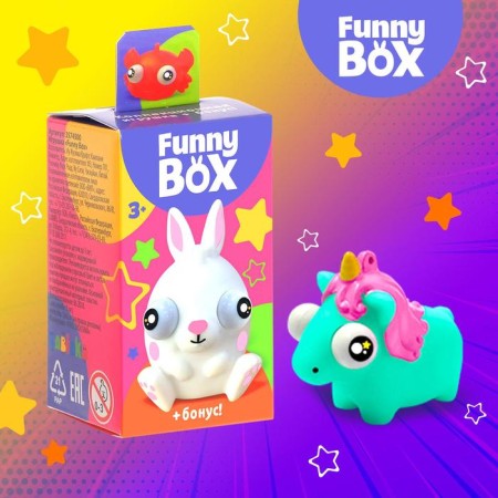 Game set of Funny Box "Beasts": card, figure, sheet of stickers