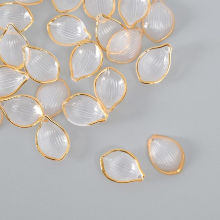 Decor for creativity Plastic "Transparent-gold" Set 25 pcs 2.3x1.6 cm-1