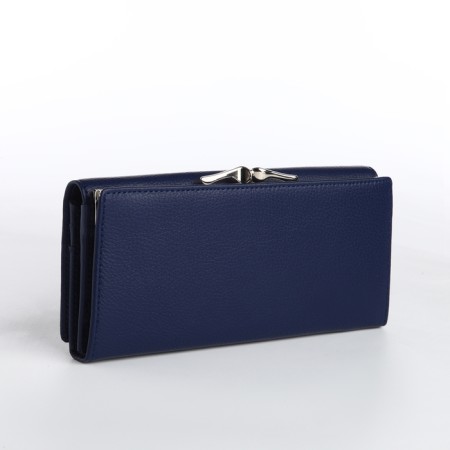 Women's wallet on magnet, blue color-1