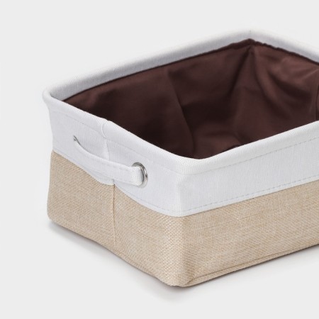 Box for storing things LadoM, 25 × 20 × 11 cm, white/beige color-2