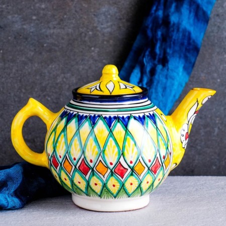 Rishtan ceramics "Patterns", 1000 ml, yellow-3