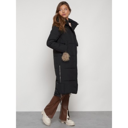 Coat insulated winter female, size 44, black color-2