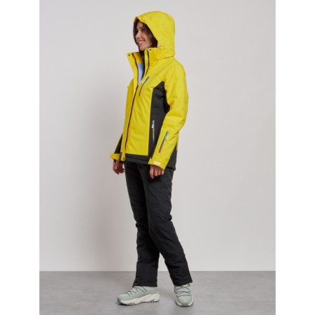 Ski costume female winter, size 46, yellow color-5