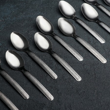 A set of spoons of tea "specks", length 13.5 cm, 12 pcs, silver color-1