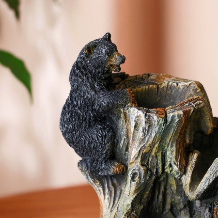 Fountain "Bears on the logs" 14x14x19 cm (without ball, with backlight)-1