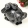 The piggy bank "Snake with a barrel" Small silver, 14x19x12cm