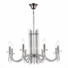 Люстра подвесная St Luce. SL1656.103.08. Epica. 8х40 Вт, E14, 72х72х45 см, цвет никель