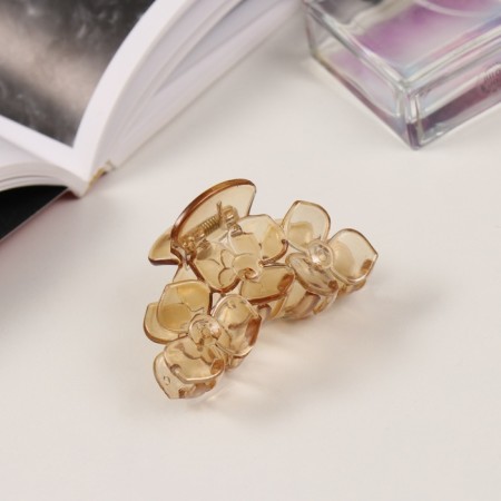 Hair crab "Florian" (set of 3 pcs) flowers, 6.5 and 4 cm, light brown-1