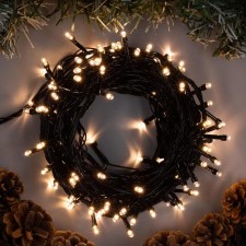 Garland “thread” 10 m, IP20, dark thread, 100 LED, glow warm white, 8 modes, 220 V