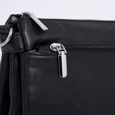 Bag Cross-Bodi with a zipper, black color-4