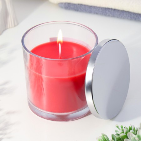 Aromatic giant in a glass "Sweet strawberries", soy wax, 10x10 cm