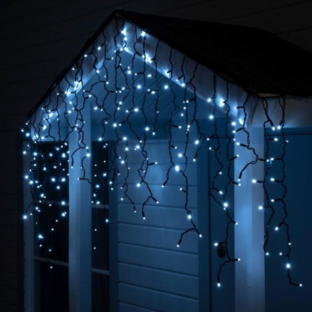 Garland "fringe" 3 x 0.9 m, IP65, UMS, dark rubber thread, 232 LED, white glow, 220 V