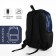Youth backpack from textiles, 3 pockets, blue color