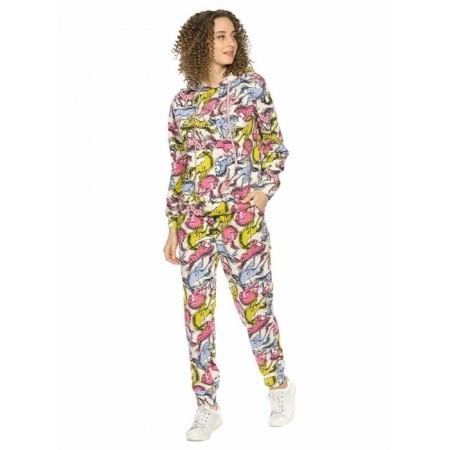 A set of sweatshirts and trousers female, size m, pink color-3