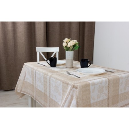 The oilcloth Lucia "Jilio", 140 cm, roll 20 pog. m, beige color
