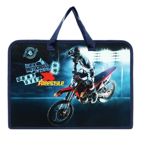 Folder with A4 handles, 340 x 245 x 40 mm, plastic, pens-shi, onyx PT-14 "Motofristailer"