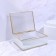 Organizer for storage "Ripples", with a lid, glass, with a mirror -bottom, 1 section, 20 × 16 × 6.5 cm, the color is transparent/copper