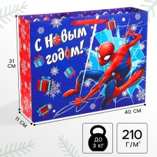 New Year. Gift package, 31x40x11 cm, packaging, spider-man