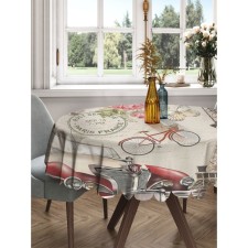The tablecloth on the table 