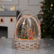 Фигура светодиодная «Зимние искорки», 20.3х15х9 см, музыка, ААх3, USB, свечение тёплое белое