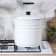 A bucket without a decolle, 12 l, with a lid, white color
