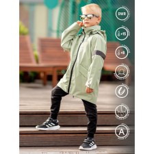 Park jacket for a boy, height 104 cm, sage color