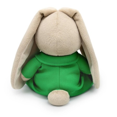 Soft toy "Bunny Mi", in a green overalls, 18 cm-2