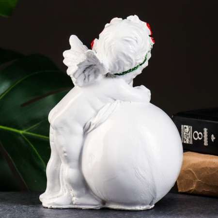 Figure "Angel on a ball with a rose" 18x14cm-2