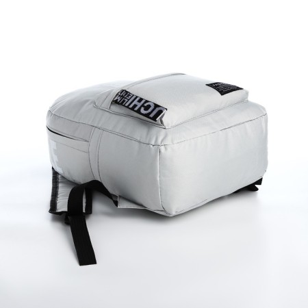 A backpack with a zipper, external pocket, 2 side pockets, gray color-4