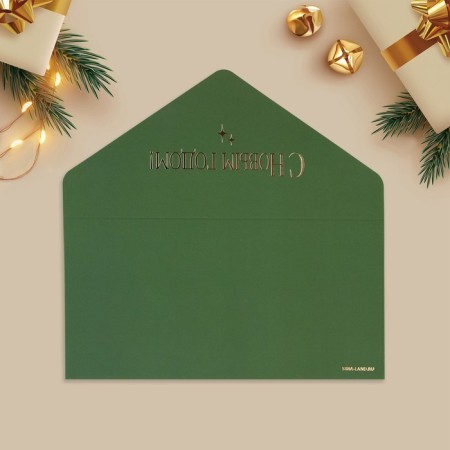Gift envelope "Happy New Year", software touch, embossing, 19 x 9.2 cm, New Year-4