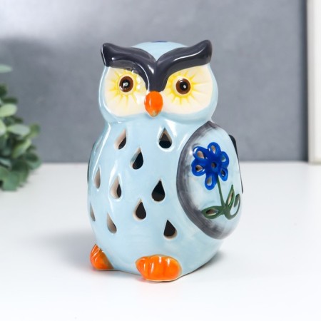 Souvenir Ceramics Light "Blue Filin with Flower" from the solar battery 13.5x9.5 cm