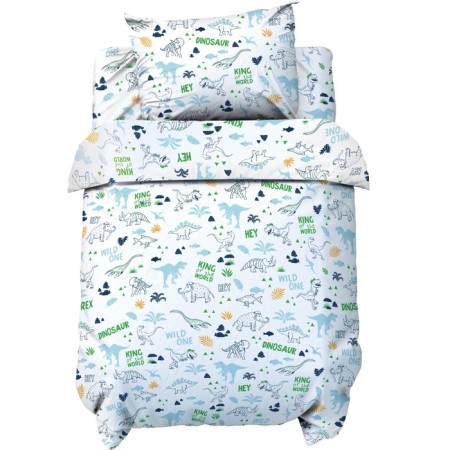 The bedding set "Baby I" Hello, Dino 112*147 cm, 60*120+20 cm, 40*60 cm, 100% cotton