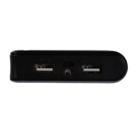 External battery Luazon PB-01, 7200 mAh, 2 USB, 1/2.1 A, flashlight, black-6