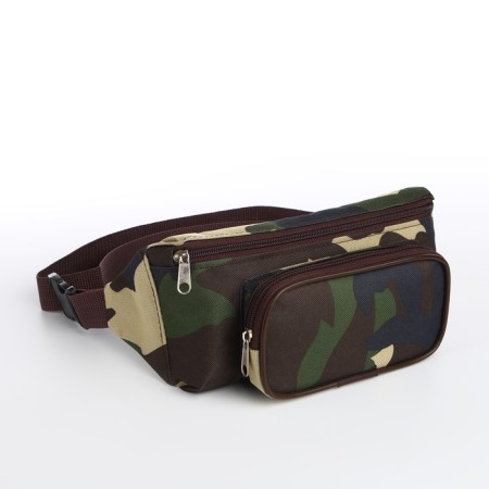 Lightning waist bag, outer pocket, khaki color/camouflage