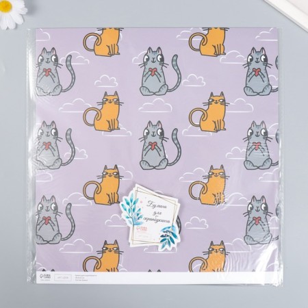 Scrapbooking "Cat" density 180 g 30.5x32 cm-3