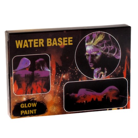 Professional aquagim for the face and body, 8 neon colors + brush-4