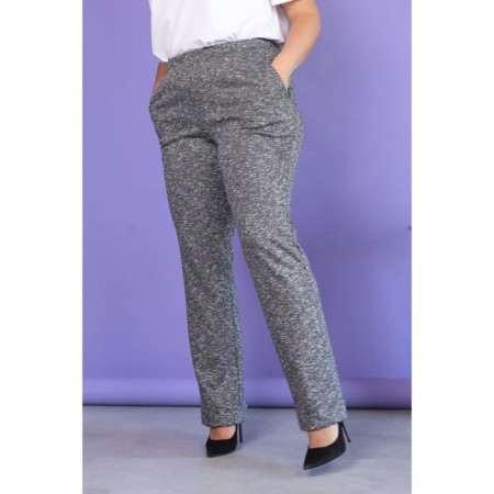Female trousers, size 52, gray color-6