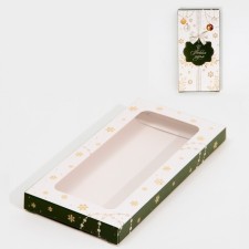 Golden chic chocolate box, with a window, 17.3 x 8.8 x 1.5 cm, New Year