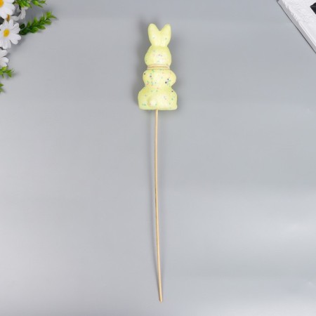 Decor on the stick "Rabbit - confetti, with a bow" mix 15 cm-2