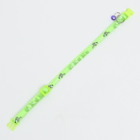 Collar "summer" with a bell, 30 x 1 cm, kapron, light green-3