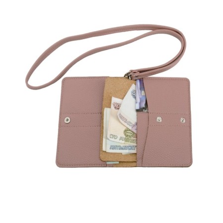 Passport cover, genuine leather, pink 14x10x0.5 cm-1