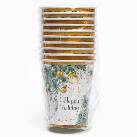 New Year's glass disposable paper disposable "Happy New Year", vacation-3