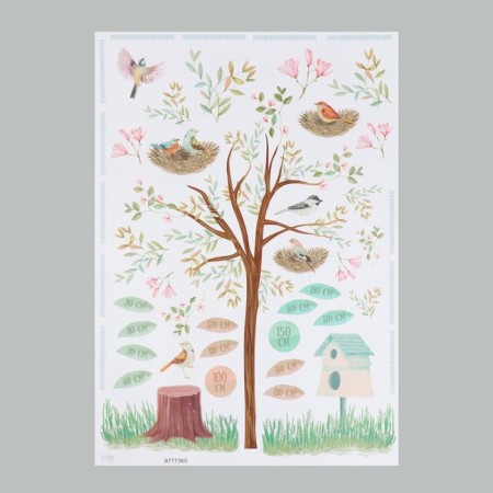 Stick Interior Color Rostomer "Birds in the nests on a tree" 50x70 cm-3