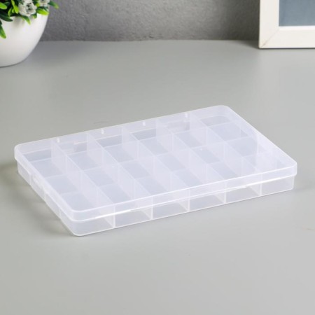 Casket Plastic for trifles "rectangular" 24 compartments 2.3x19.5x13.4 cm-2