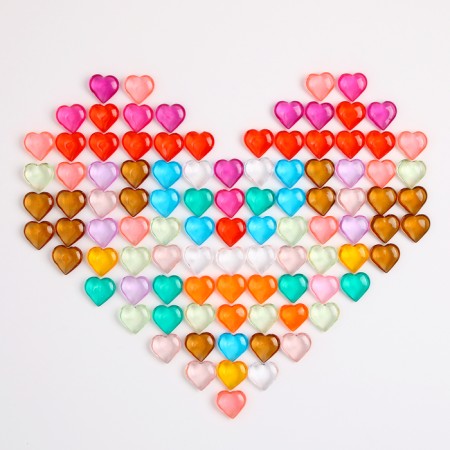 Plastic sores are decorative, set of 100 pcs., Size 1 pc. - 2 × 2 cm, color mix-4