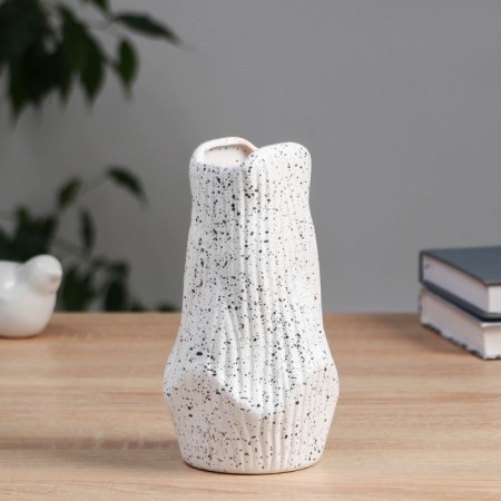 VAZ Coramics Table "Abner" bends, d = 6x4cm h = 17 cm, white-1