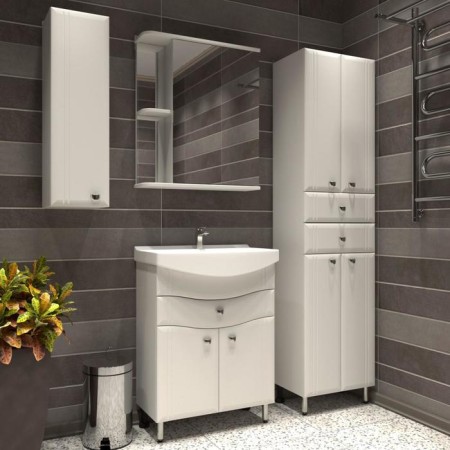 Bathroom mirror "Tura 5500", with two shelves, 55 x 15.4 x 70 cm-2