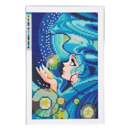 Diamond mosaic with partial filling on the canvas "Sea Beauty", 20 x 30 cm-2