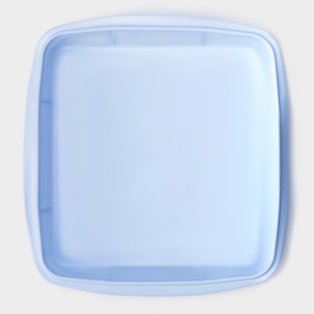 Baking uniform "Square", silicone, 22 × 23 × 3.5 cm, internal size 20 × 20 cm, blue color-2