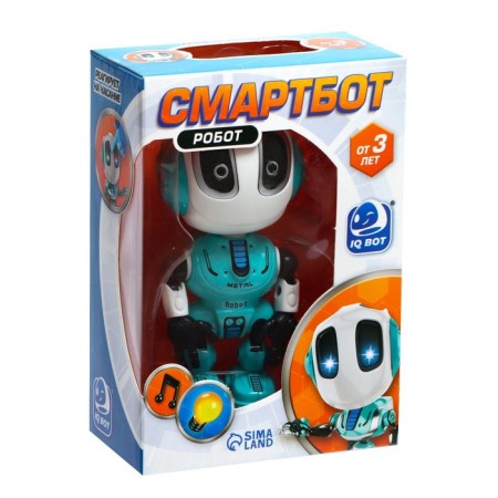 The Smartbot robot reacts to touch, light and sound effects, blue color-4